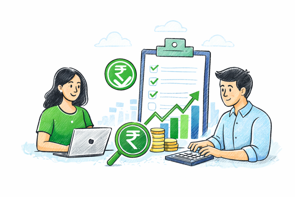 Hero Section Image of Man and Woman discussing finance